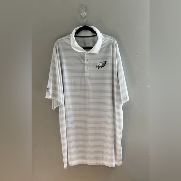Nike Dri Fit Philadelphia Eagles Polo Shirt Men’s 4XL White NFL Golf - Picture 3 of 11